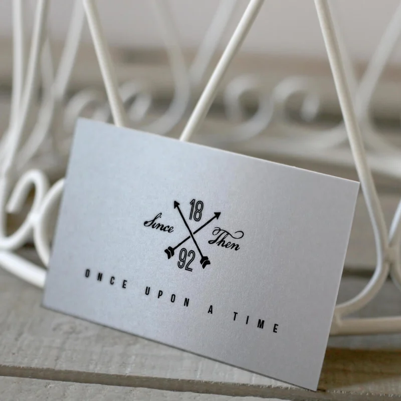 Pearl business cards with a soft shimmer finish