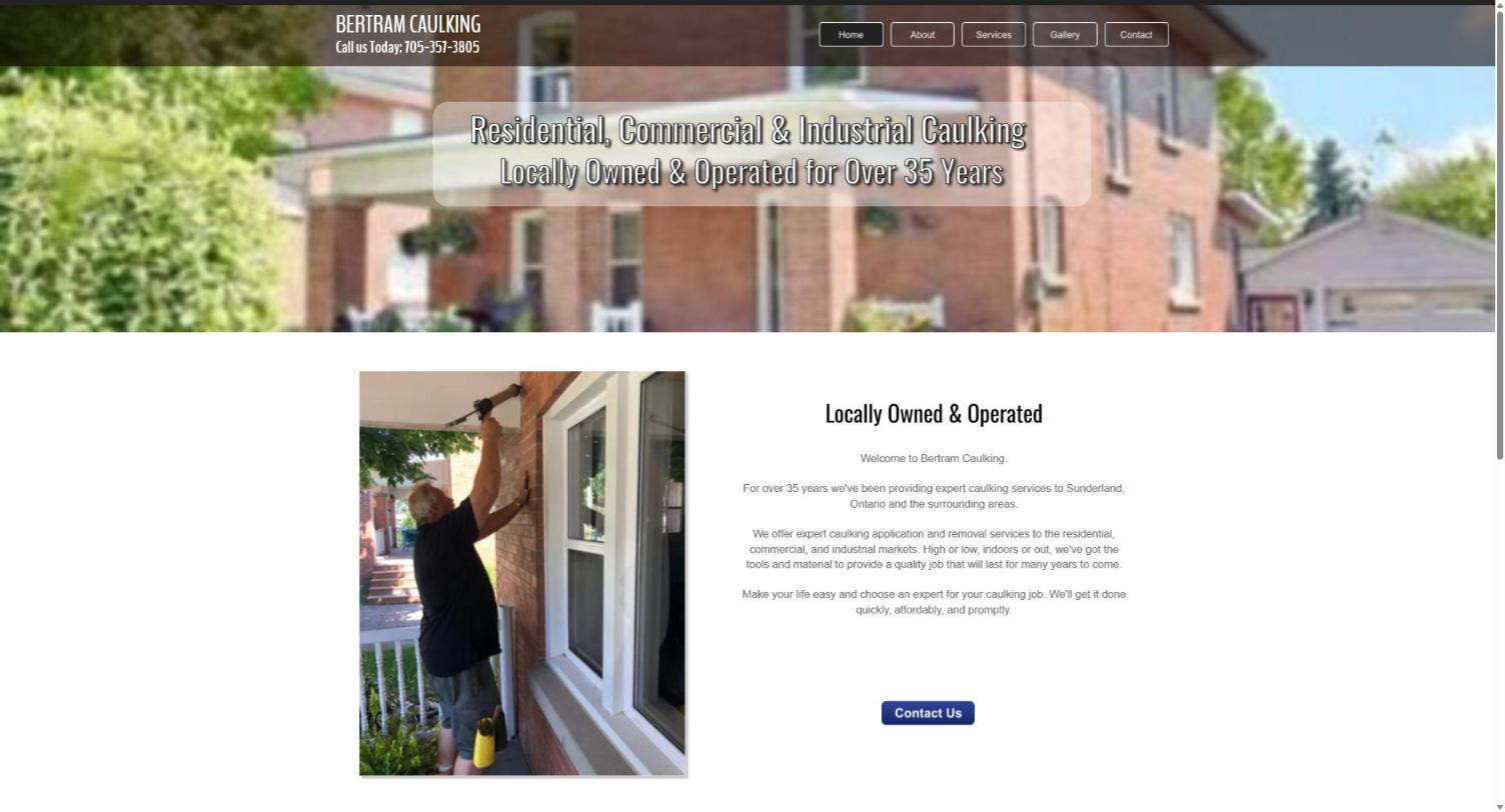 Bertram Caulking website homepage