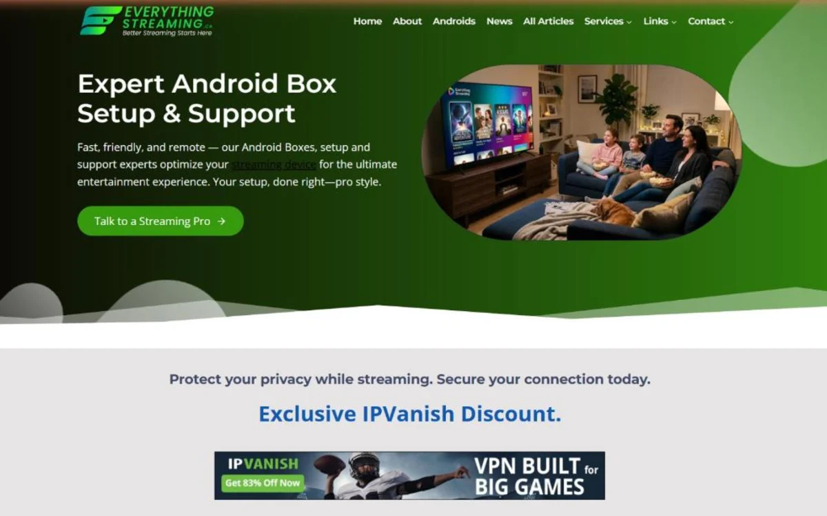 EverythingStreaming.ca website homepage
