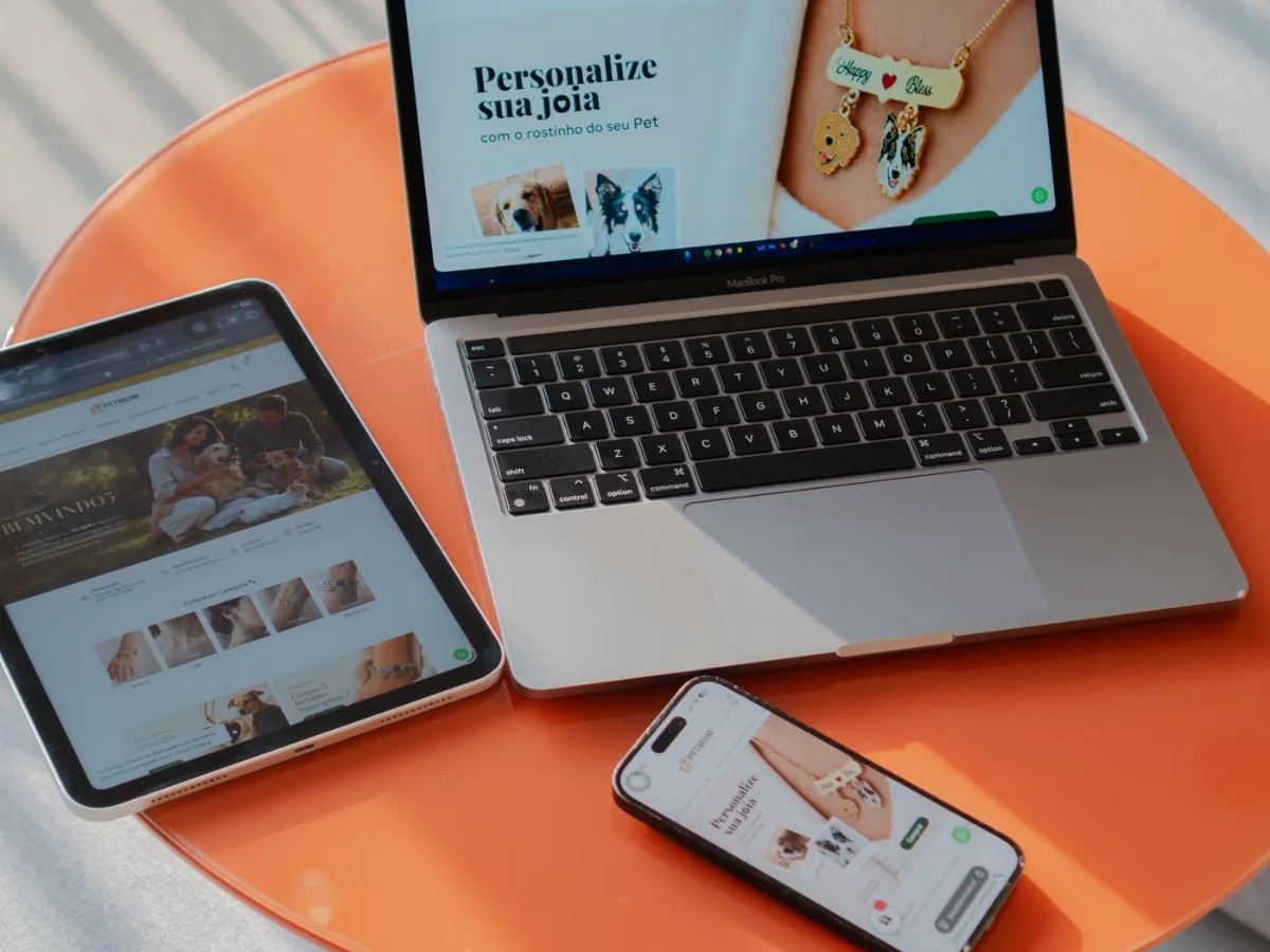 A website shown on a laptop, tablet and phone